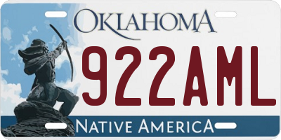 OK license plate 922AML