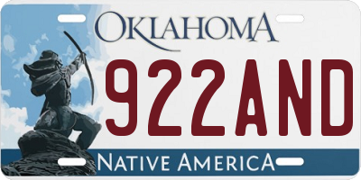 OK license plate 922AND