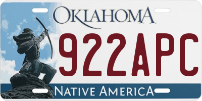 OK license plate 922APC