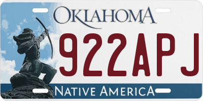 OK license plate 922APJ