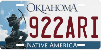 OK license plate 922ARI