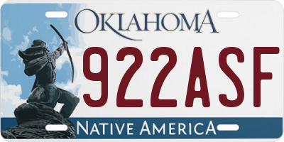 OK license plate 922ASF
