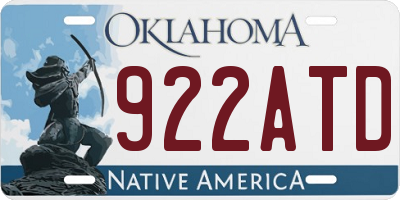 OK license plate 922ATD