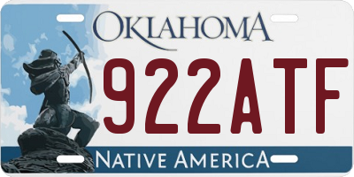 OK license plate 922ATF