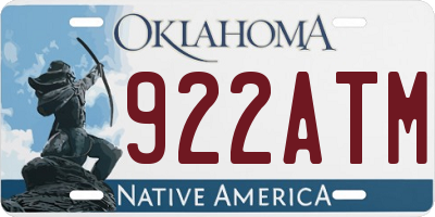 OK license plate 922ATM