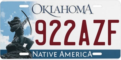 OK license plate 922AZF