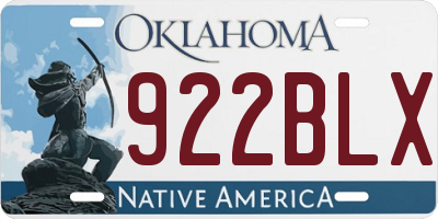 OK license plate 922BLX