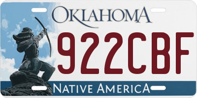 OK license plate 922CBF