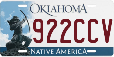 OK license plate 922CCV