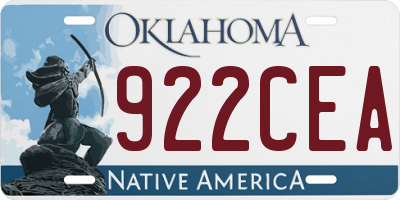OK license plate 922CEA