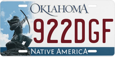 OK license plate 922DGF