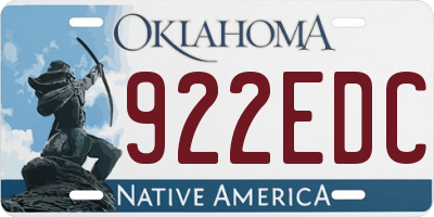 OK license plate 922EDC