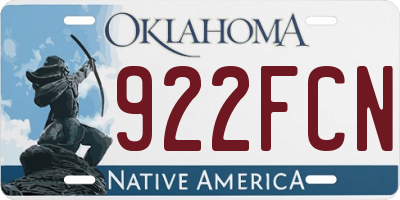 OK license plate 922FCN