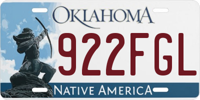 OK license plate 922FGL