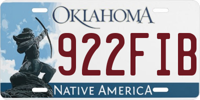 OK license plate 922FIB