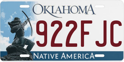 OK license plate 922FJC