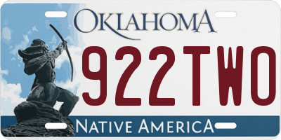 OK license plate 922TWO