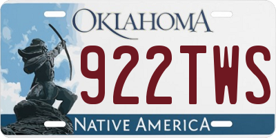 OK license plate 922TWS