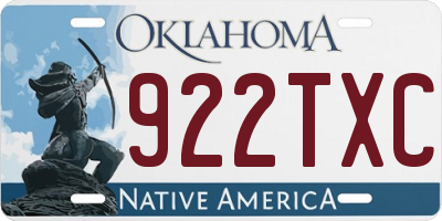 OK license plate 922TXC