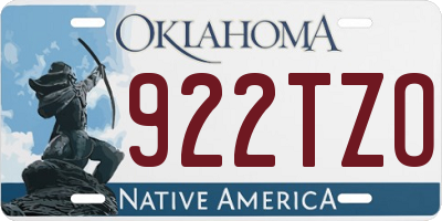 OK license plate 922TZO