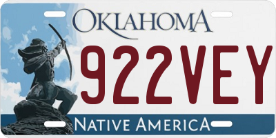 OK license plate 922VEY