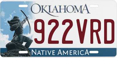 OK license plate 922VRD