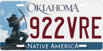 OK license plate 922VRE