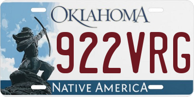 OK license plate 922VRG