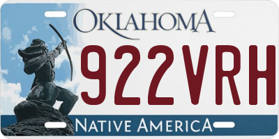 OK license plate 922VRH