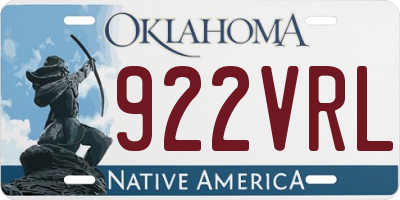 OK license plate 922VRL