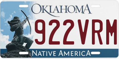 OK license plate 922VRM