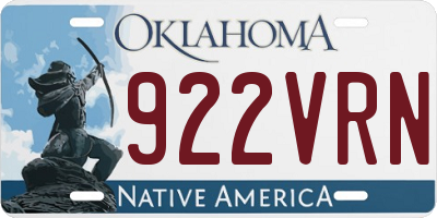 OK license plate 922VRN