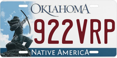 OK license plate 922VRP