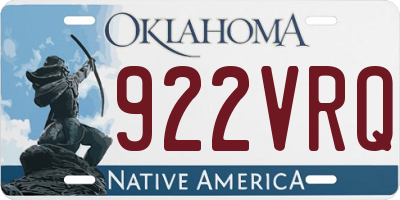 OK license plate 922VRQ