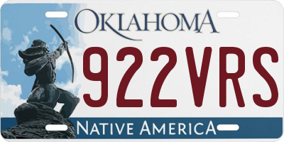 OK license plate 922VRS