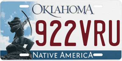 OK license plate 922VRU