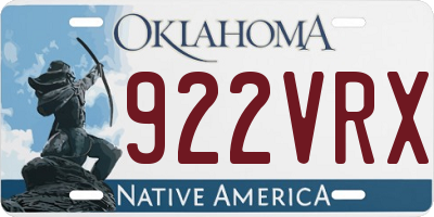 OK license plate 922VRX