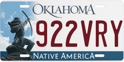OK license plate 922VRY