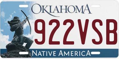 OK license plate 922VSB
