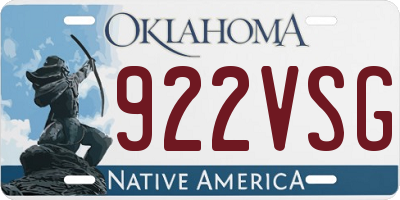 OK license plate 922VSG
