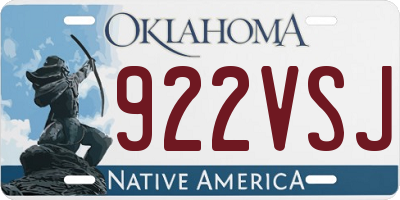 OK license plate 922VSJ