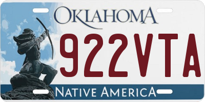 OK license plate 922VTA