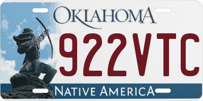 OK license plate 922VTC