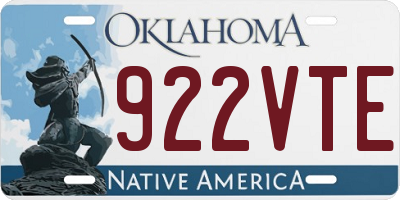 OK license plate 922VTE