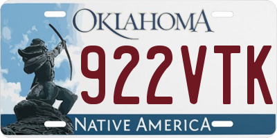 OK license plate 922VTK