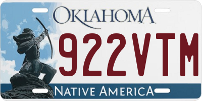 OK license plate 922VTM