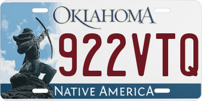 OK license plate 922VTQ