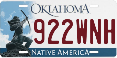 OK license plate 922WNH