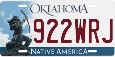 OK license plate 922WRJ