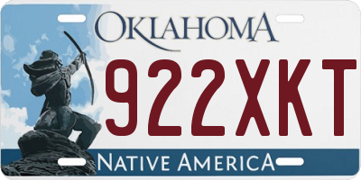 OK license plate 922XKT